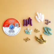 Mes bijoux DIY - Kit of 4 elastic bracelets with tube beads - Gold version