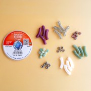 Mes bijoux DIY - Kit of 4 elastic bracelets with tube beads Silver Version