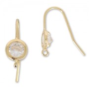 Earwires 19 mm Crystal fine Gold plated x2|raw }}