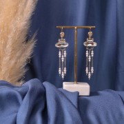 Earwires 19 mm Crystal fine Gold plated x2