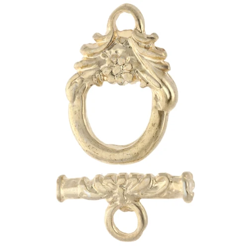 Worked T clasp 11 mm - Fine gold plated x1