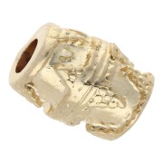 Worked tube bead 10x7.5 mm - Fine gold plated x1|raw }}