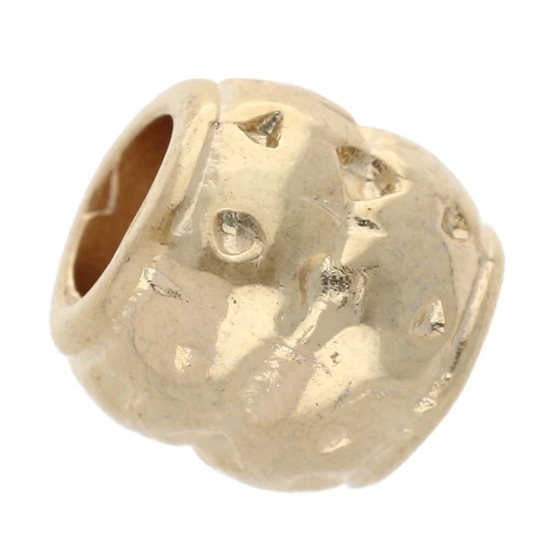 Worked tube bead 7.5x7 mm - Fine gold plated x1