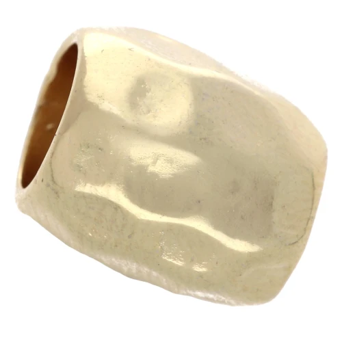 Hammered tube bead 12x11 mm - Fine gold plated x1