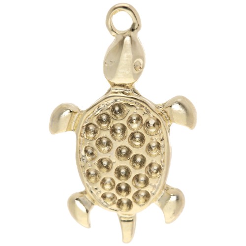 Turtle pendant 27x15.5 mm for cabochon 1.8 mm - Fine gold plated x1