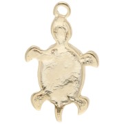 Turtle pendant 27x15.5 mm for cabochon 1.8 mm - Fine gold plated x1