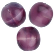 Round Czech glass beads 8 mm - Amethyst - Marbled White x20