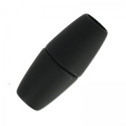 Magnetic clasp 34mm for 8mm cord silver tone black mat x1|raw }}