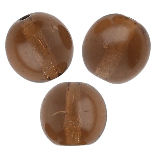 Czech glass beads round 8 mm - Light Smoked Topaz x20