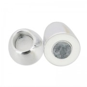 Magnetic clasp 34mm for 8mm cord silver tone