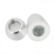 Magnetic clasp 34mm for 8mm cord silver tone