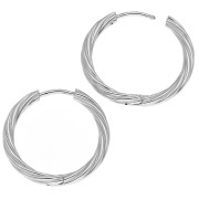 Twisted round hoop 21 mm - Wire 2.3 mm - Stainless steel 304 x2