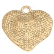 23x24 mm irregular hammered heart pendant - 304 Gold stainless steel x1