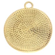 Pendentif rond irrégulier martelé 20 mm - Stainless steel 304 Gilded x1