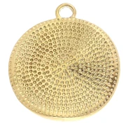 Pendentif rond irrégulier martelé 20 mm - Stainless steel 304 Gilded x1