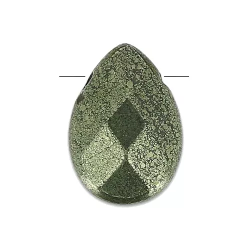 Beads Flat briolette 14x10 mm Pyrite x4
