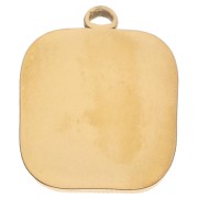 Rectangle pendant Eye 20x16mm Epoxy resin Stainless steel 304 Gold Fuchsia x1