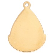 Pendant Eye 26x18mm Epoxy Resin - 304 Stainless Steel Fuchsia Gold x1