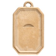 Rectangle eye pattern pendant 20x11 mm epoxy resin 304 stainless steel Gold Blue x1