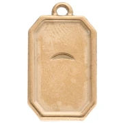 Rectangle eye pattern pendant 20x11 mm epoxy resin 304 stainless steel Gold Blue x1