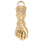 Closed fist pendant 29x8 mm - 304 stainless steel, gold-plated x1