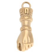 Closed fist pendant 29x8 mm - 304 stainless steel, gold-plated x1