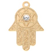 Fatma's hand pendant with Star of David 28x19 mm 304 stainless steel, gold-plated x1|raw }}