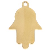 Fatma's hand pendant with Star of David 28x19 mm 304 stainless steel, gold-plated x1