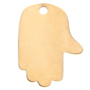 Fatma hand pendant 20x14mm with epoxy resin 304 stainless steel Rose Gold Blue x1