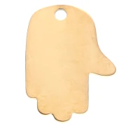 Fatma hand pendant 20x14mm with epoxy resin 304 stainless steel Rose Gold Blue x1