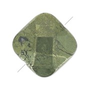Bead Square with facets 12mm Pyrite x1