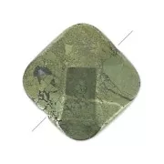Bead Square with facets 12mm Pyrite x1