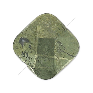 Bead Square with facets 12mm Pyrite x1