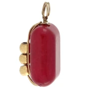 Rectangular Charm, 13x6 mm, Dyed Carnelian Gemstone - Gold-Plated 304 Stainless Steel