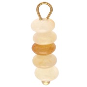 4.5 mm Disc Charms - Jade Gemstone - Gold-Plated 304 Stainless Steel x1