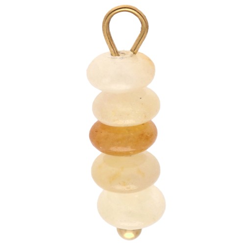 Charm washers 4.5 mm - Tinted Jade gemstone - Stainless steel 304 Gilded x1