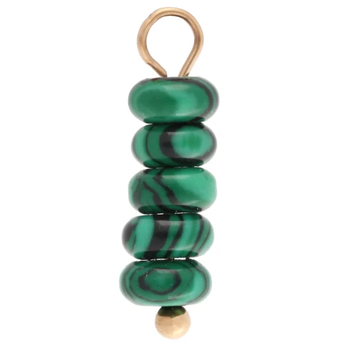 Charm washers 4.5 m imitation Malachite - Stainless steel 304 Gold x1