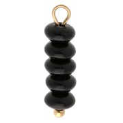 Charm washers 4.5 mm - Gemstone Obsidian - Stainless steel 304 Gilded x1