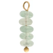 4.5 mm Round Charms with Dyed Aventurine Gemstone - Gold-Plated 304 Stainless Steel