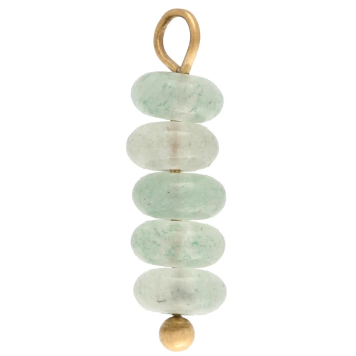 4.5 mm Round Charms with Dyed Aventurine Gemstone - Gold-Plated 304 Stainless Steel