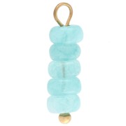 4.5 mm Disc Charms: Dyed Blue Aventurine Gemstone - Gold-Plated 304 Stainless Steel