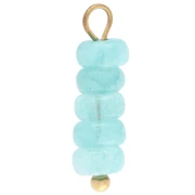 4.5 mm Disc Charms: Dyed Blue Aventurine Gemstone - Gold-Plated 304 Stainless Steel
