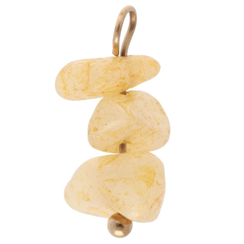 16 mm Chips Charm - Tinted Jade Gemstone - 304 Gold Stainless Steel x1