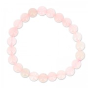 Elastic bracelet 18 cm 8.5 mm round beads Quartz Rose