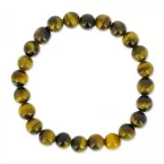 Elastic bracelet 18 cm 8 mm round beads Tiger Eye