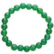 18 cm elastic bracelet made of 8 mm round beads - Green Agate