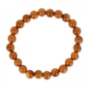 Elastic bracelet 18 cm 8 mm round beads Gold Stone|raw }}