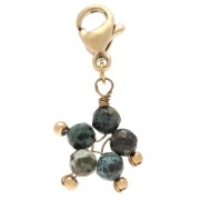 Charms star charm with clasp - 304 Gold Stainless Steel - African Turquoise x1|raw }}