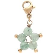 Charms star charm with clasp - 304 Gold Stainless Steel - Aventurine x1