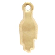 Hand charm 15x5.5 mm with eye pattern and rhinestones - 304 stainless steel, gold-plated x1